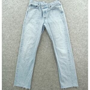 Agolde Jeans Womens 30 Blue Criss Cross Straight Leg High Rise Split Hem